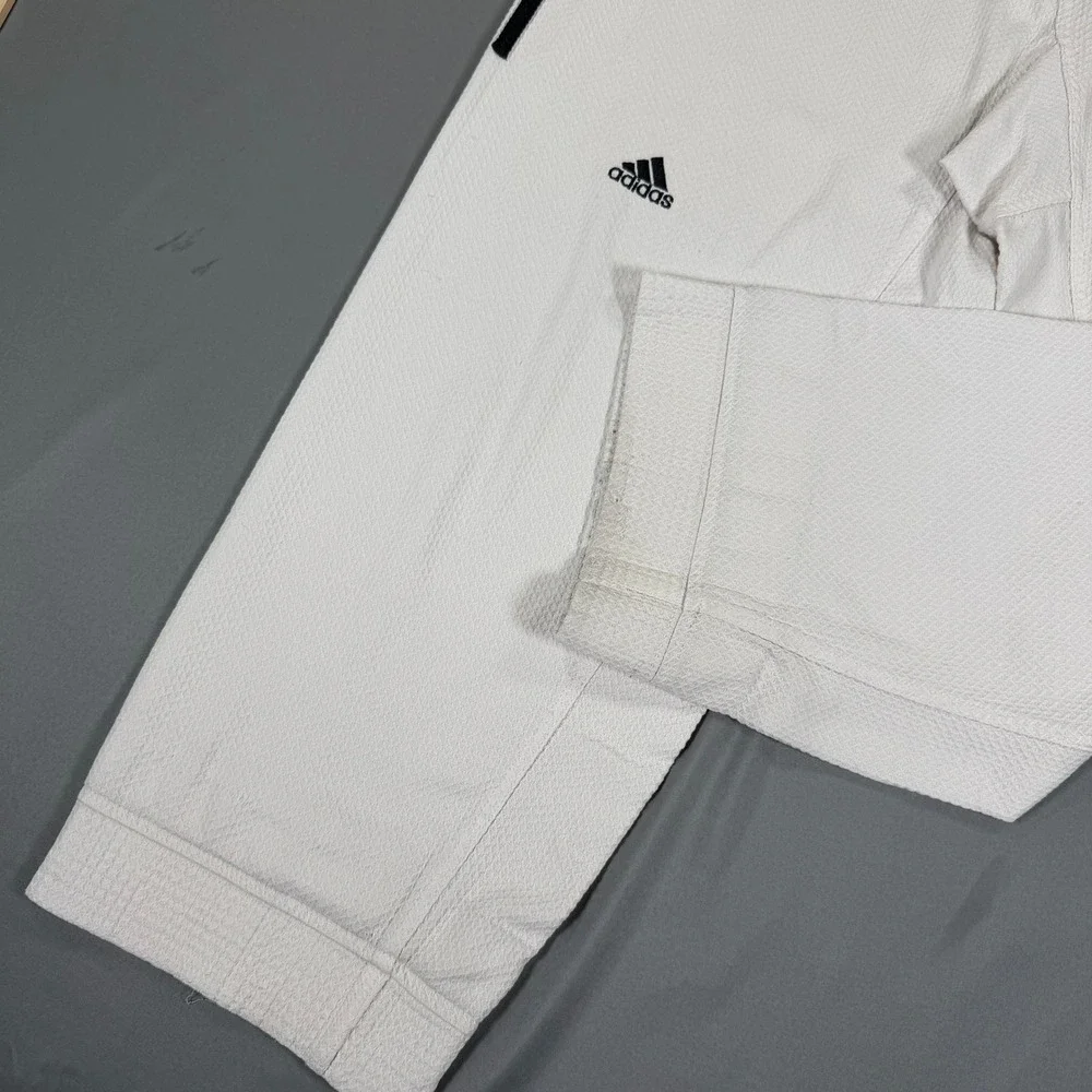 Adidas Martial Arts Gi Pants Mens Size 5 190cm White Black Stripes Taekwondo